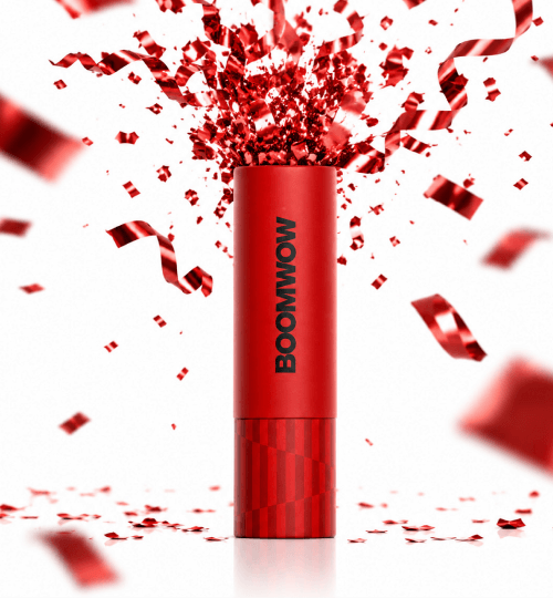 Red Confetti Popper and its packaging