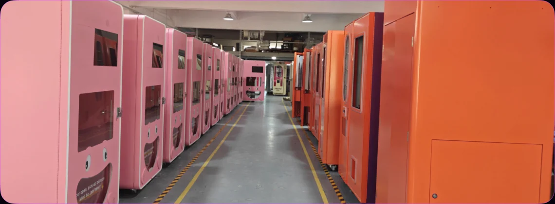 Vending machines in controlled production
