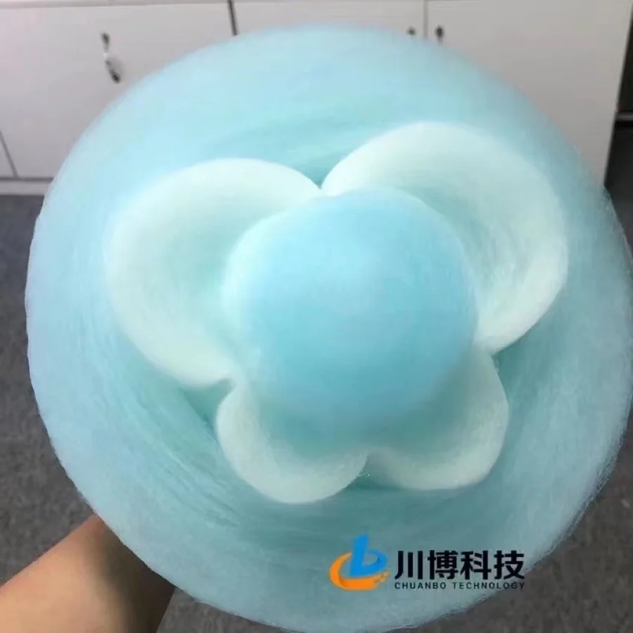 Blue flower-shaped cotton candy
