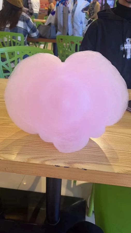 Pink flower-shaped cotton candy