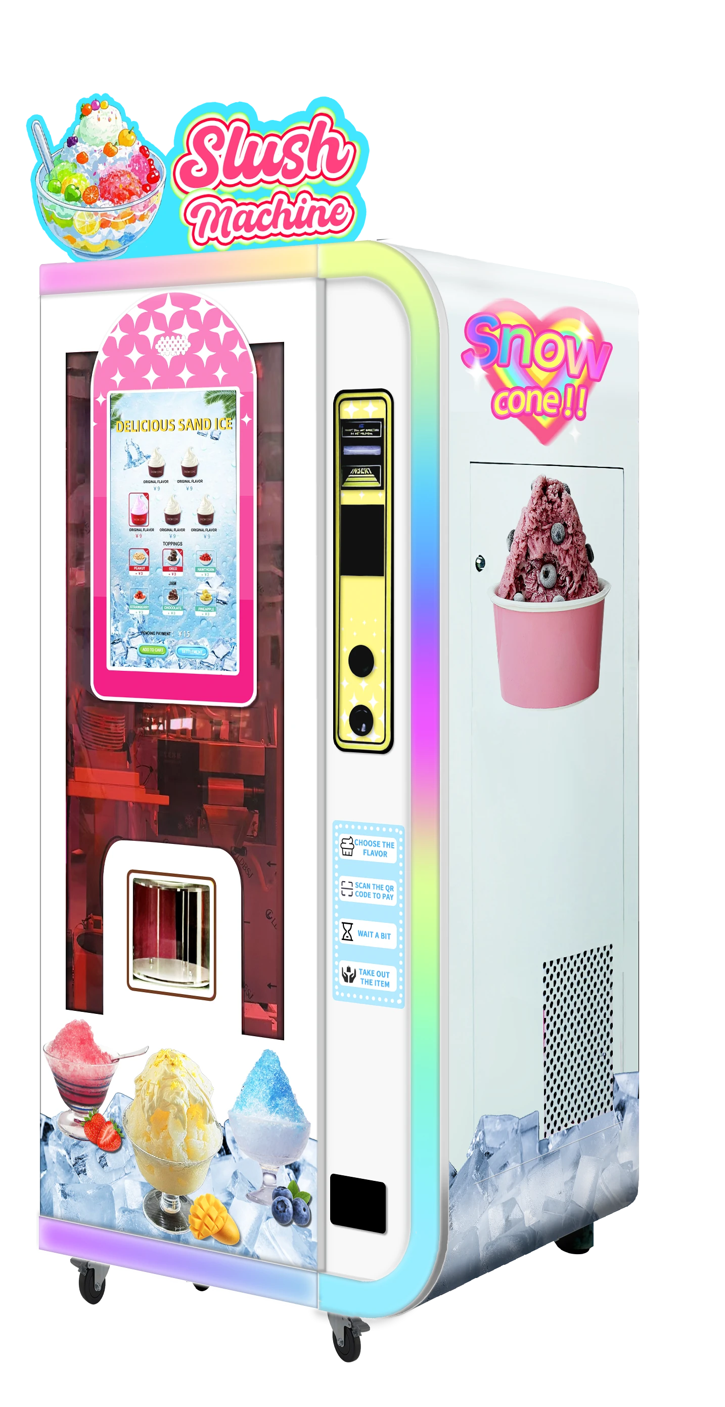 Slush vending machine side view